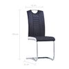 vidaXL Cantilever Dining Chairs 6 pcs Black Faux Leather