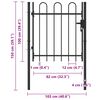 vidaXL Fence Gate Boxtel Single Door with Arched Top Steel 1x1 m Black