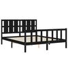 vidaXL Bed Frame without Mattress Black King Size Solid Wood Pine