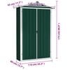vidaXL Garden Shed Green 116x45x175 cm Galvanised Steel