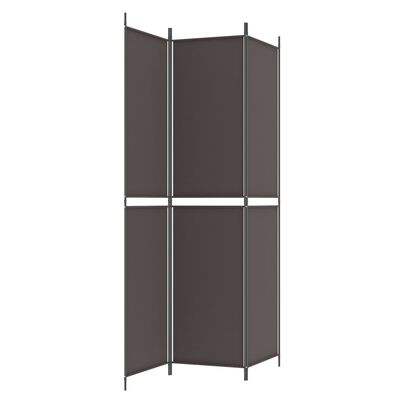 vidaXL 3-Panel Room Divider Brown 150x220 cm Fabric