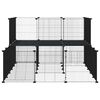 vidaXL 44-Panel Pet Cage with Door Black 35x35 cm Steel