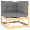 vidaXL 3-Seater Garden Sofa with Cushions Solid Pinewood