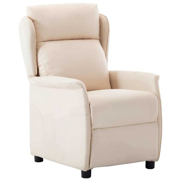 vidaXL Recliner Chair Cream 67.5 x 93.5 x 101.5 cm Fabric