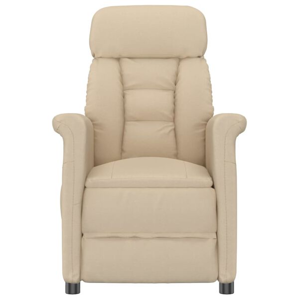 vidaXL Recliner Chair Cream Faux Suede Leather