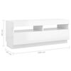 vidaXL TV Cabinet with LED Lights High Gloss White 300x35x40 cm