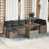 vidaXL Garden Sofa Set with Cushion 8 pcs Grey Poly rattan