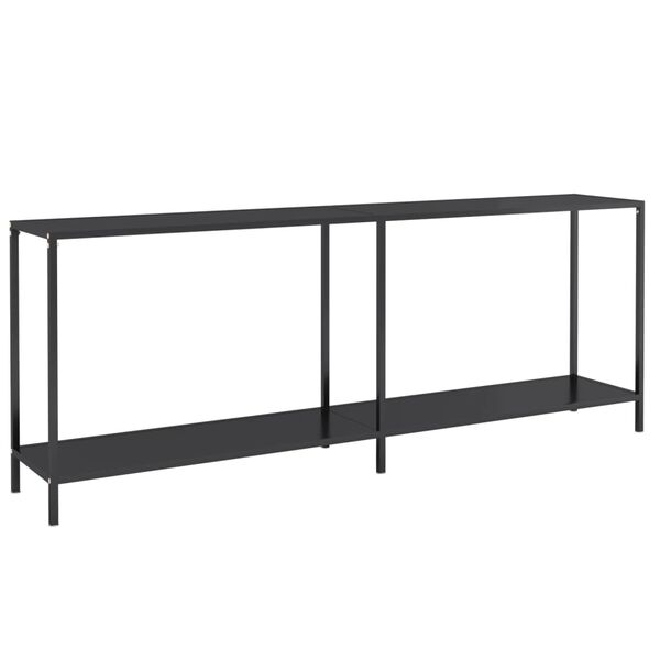 vidaXL Console Table Black 200x35x75.5 cm Tempered Glass