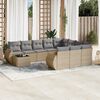 vidaXL 11 Piece Garden Sofa Set with Cushions Beige Poly Rattan