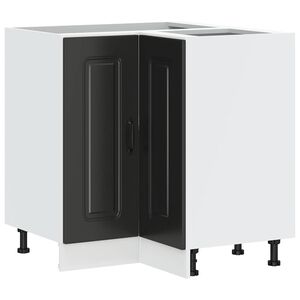 vidaXL Kitchen Corner Base Cabinet "Kalmar" Black Engineered Wood