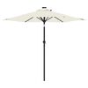 vidaXL Garden Parasol with LEDs and Steel Pole White 225x225x212cm
