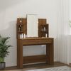 vidaXL Dressing Table with LED Brown Oak 96x40x142 cm
