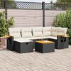 vidaXL 7 Piece Garden Sofa Set with Cushions Black Poly Rattan