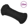 vidaXL Work Rope Black 8 mm 25 m Polypropylene