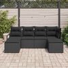 vidaXL Sofa Set with Cushion with Storage 6 pcs Black Poly Rattan