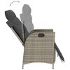 vidaXL 9 Piece Garden Dining Set with Cushions Grey Poly Rattan