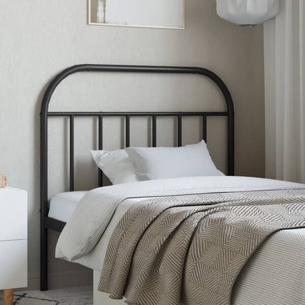 vidaXL Metal Replace Headboard Black 107 cm