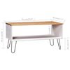 vidaXL Coffee Table New York White and Light Wood Solid Pine Wood