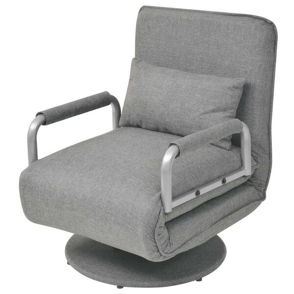 vidaXL Swivel Chair and Sofa Bed Light Grey Fabric