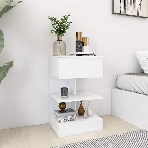 vidaXL Bedside Cabinets 2 pcs White 40x35x65 cm Engineered Wood