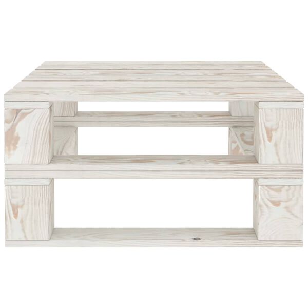 vidaXL Garden Pallet Table White Wood