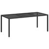 vidaXL Garden Table | Black | Poly rattan | Large | Durable | Garden Table