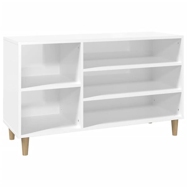 vidaXL Shoe Cabinet High Gloss White 102x36x60 cm Engineered Wood