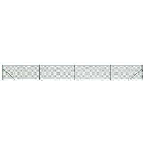 vidaXL Chain Link Fence with Flange Green 0.8x10 m