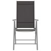 vidaXL 5 Piece Garden Dining Set Aluminium Silver and Black
