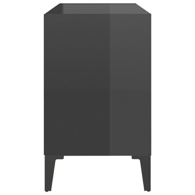 vidaXL TV Cabinet with Metal Legs High Gloss Grey 69.5x30x50 cm