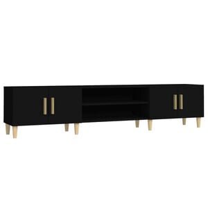 vidaXL TV Cabinet Black 180x31.5x40 cm Engineered Wood
