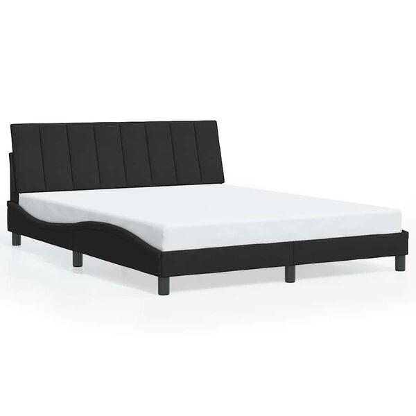 vidaXL Bed Frame without Mattress "Hanko" Black 152x203 cm Queen Velvet
