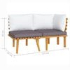 vidaXL 2 Piece Garden Lounge Set with Cushions Solid Acacia Wood
