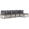 vidaXL 5 Piece Garden Lounge Set with Cushions Anthracite Poly Rattan