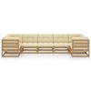 vidaXL 7 Piece Garden Lounge Set&Cushions Honey Brown Solid Pinewood