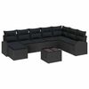 vidaXL Garden Sofa Set with Cushion 9 pcs Black Poly rattan