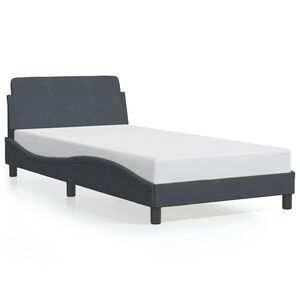 vidaXL Bed Frame "Dover" Dark Grey 107x203 cm King Single Velvet