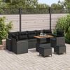vidaXL Garden Sofa Set with Cushion 13 pcs Black Poly Rattan