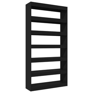 vidaXL Book Cabinet/Room Divider Black 100x30x198 cm Engineered wood