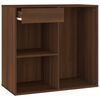 vidaXL LED Dressing Table with Cabinet Brown Oak Engineered Wood