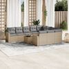 vidaXL 11 Piece Garden Sofa Set with Cushions Beige Poly Rattan