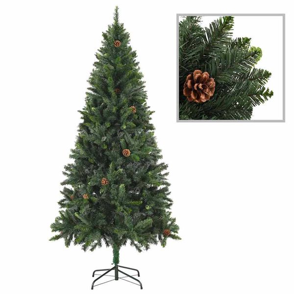 vidaXL Artificial Pre-lit Christmas Tree with Ball Set Green 180 cm