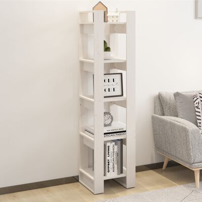 vidaXL Book Cabinet/Room Divider White 41x35x160 cm Solid Wood Pine