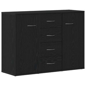 vidaXL Sideboard Black Oak 88x30x64 cm Engineered Wood