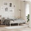 vidaXL Metal Bed Frame without Mattress with Headboard White 150x200cm
