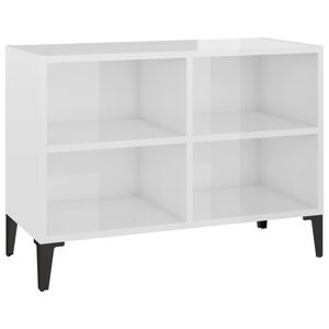 vidaXL TV Cabinet | High gloss white | Engineered wood | Medium | TV Cabinet