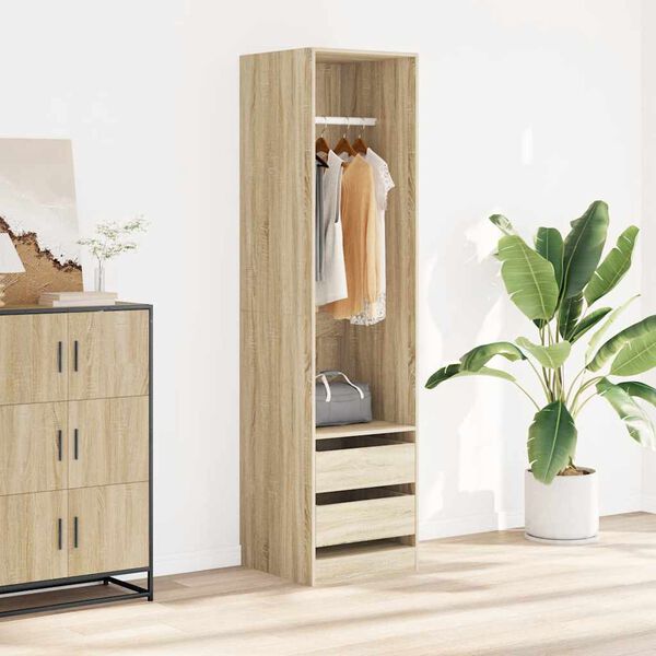 vidaXL Wardrobe with Drawers Sonoma Oak 50x50x200 cm Engineered Wood