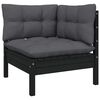 vidaXL 9 Piece Garden Lounge Set with Cushions Black Solid Pinewood