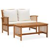 vidaXL 2 Piece Garden Lounge Set with Cushions Solid Acacia Wood