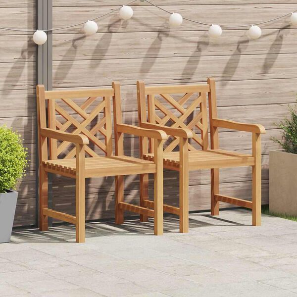 vidaXL Garden Chairs 2 pcs Brown 58 x 60 x 90 cm Solid teak wood